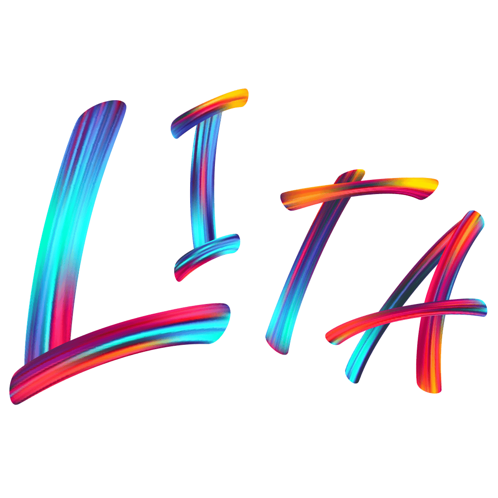 Vibrant colourful "LITA" logo representing theatrical arts and creativity.